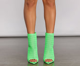 Neon Lights Caged Stiletto Heels